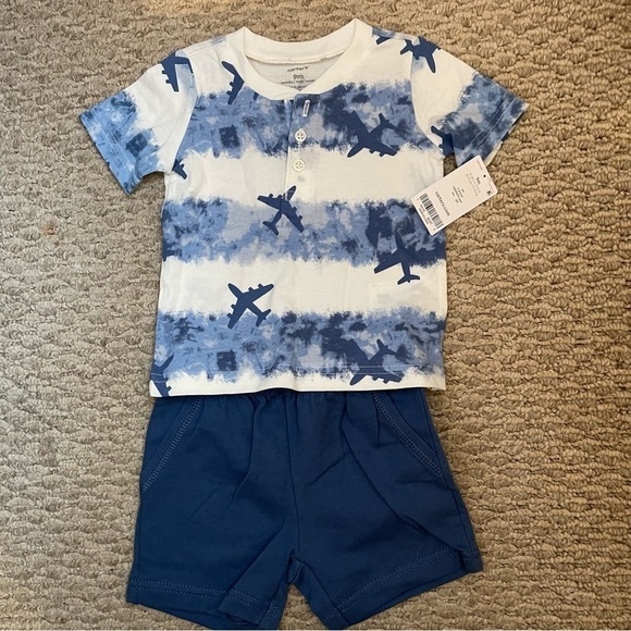 🆕 Carters | (7) piece summer boy blue theme lot | 6-9 mo - Picture 2 of 14
